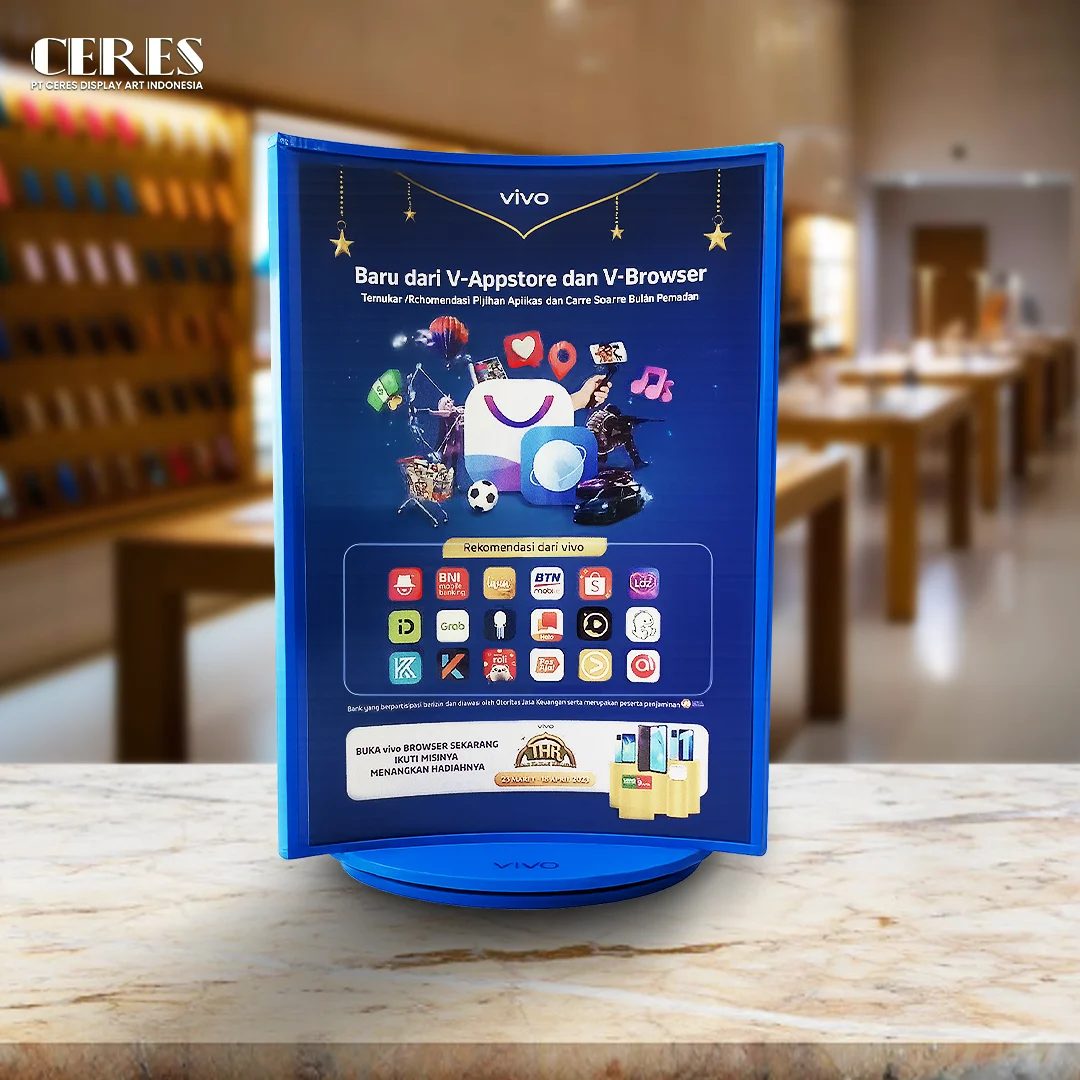 Desain Gambar Produk Stand Akrilik Biru Vivo (New) Acrylic Standing Blue Vivo - Image 1