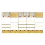 Double Sided Wood Grain Melamine Wall Shelf - Retail Display for Supermarket & Convenience Store
