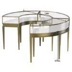 Premium Tempered Glass Round Showcase - Jewelry & Watch Display Counter for High-End Stores - Image 3