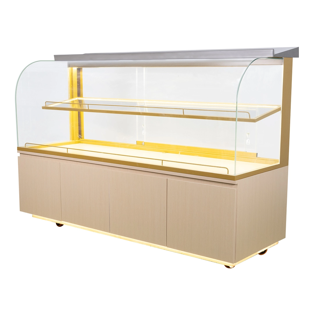Ultra Premium Bakery Display Cabinet with Curved Crystal Glass, Dual Shelves & Integrated Lighting Momoyo Ultra Premium Bakery Display Cabinet with Curved Crystal Glass, Dual Shelves & Integrated Lighting Momoyo - Image 1