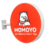Momoyo Premium Round LED Lightbox Sign – Side Mounted Brand Signage System