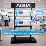 AQUA Premium Retail Grade AC Display Rack with Illuminated Brand Header - Image 2