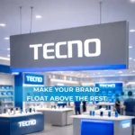 Tecno Metallic Acrylic Illuminated Hanging Brand Sign - Image 2