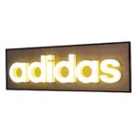 Adidas backlit acrylic logo signage with halo LED lighting
