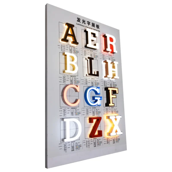 Custom 3D LED acrylic stainless luminous characters signage display board manufactured by PT Run Hui Indonesia