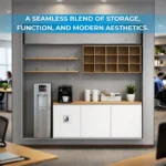 Modern Office Pantry Cabinet with Display Shelves & Storage System - Image 2