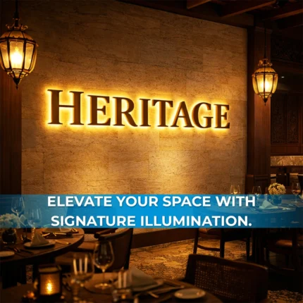 custom LED channel letter sign installed on modern retail storefront