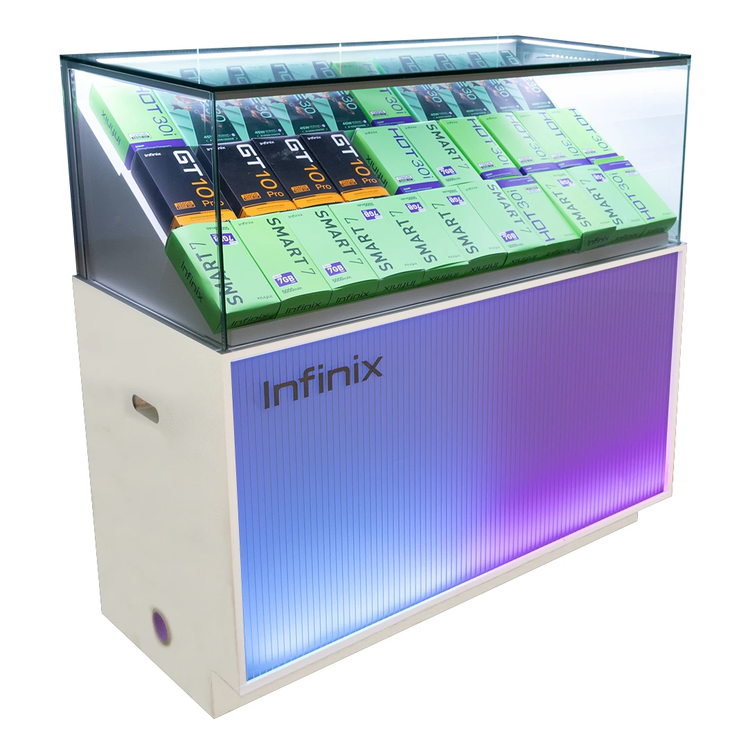jasa pembuatan etalase hp smartphone retail infinix