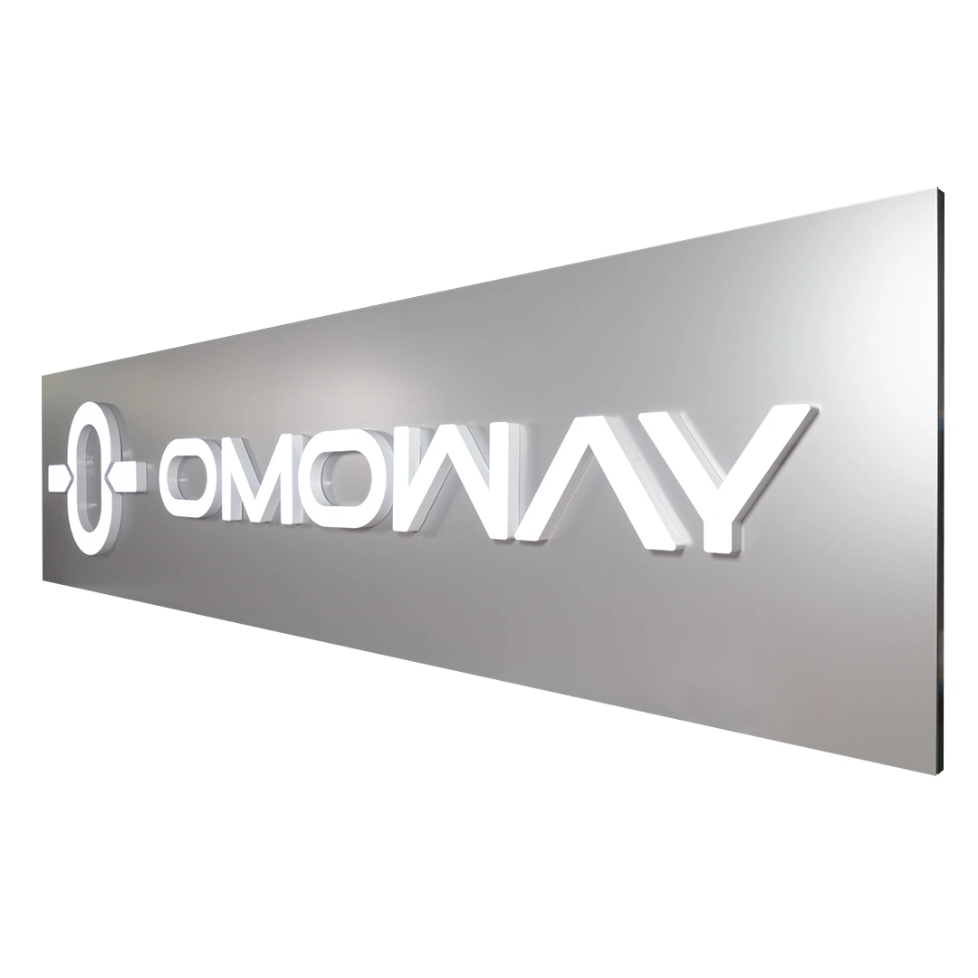 omoway-led-logo-light-box OMOWAY LED logo light box sign with backlit acrylic and 3D lettering