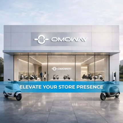 OMOWAY LED logo light box installed on modern retail store