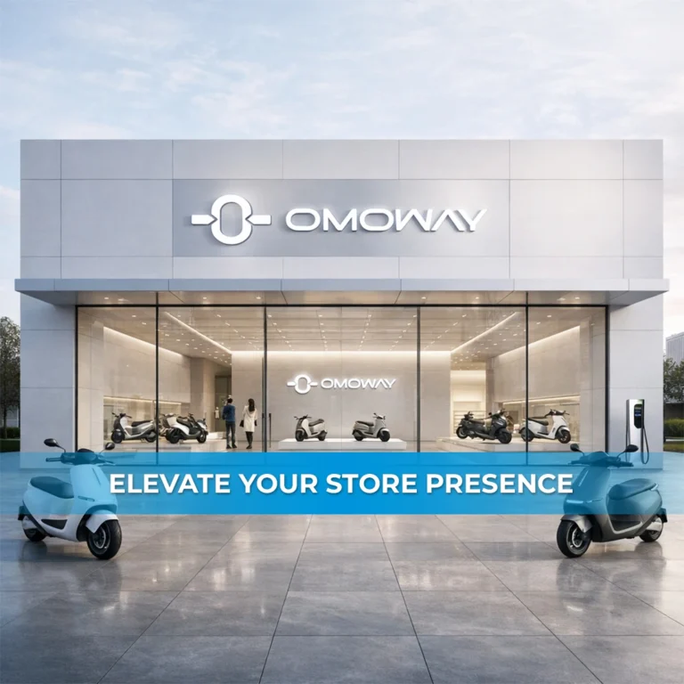OMOWAY LED logo light box installed on modern retail store