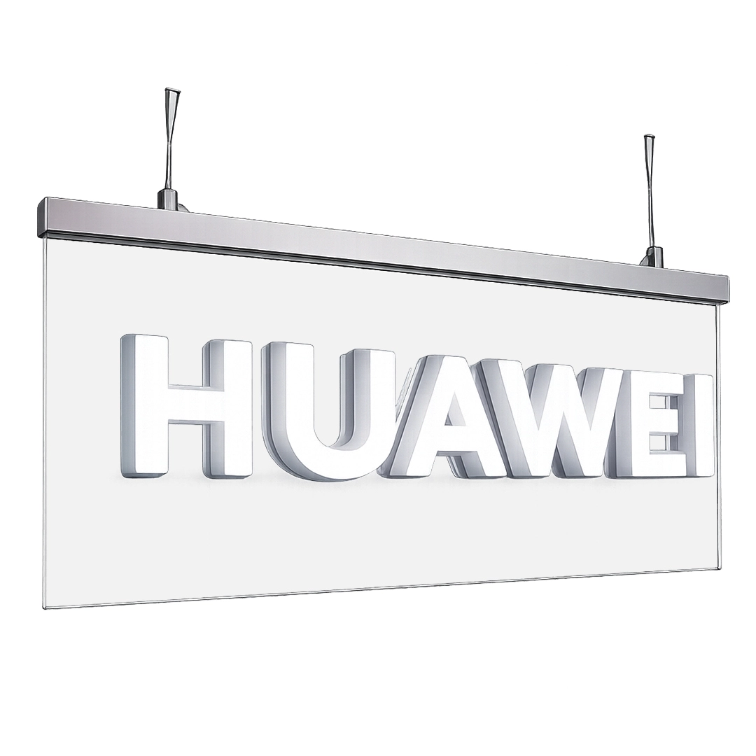 Neon box akrilik gantung dengan huruf timbul untuk signage toko dan branding area indoor maupun outdoor