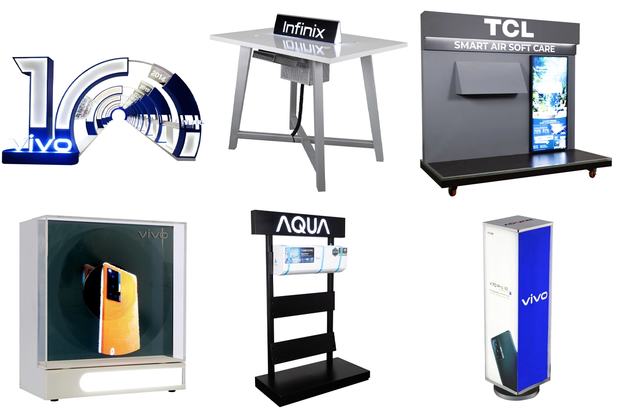 Custom electronic display designed to match brand identity and retail requirements