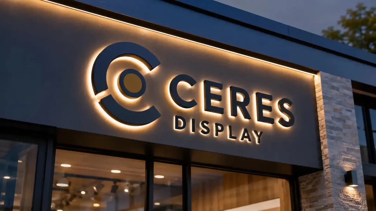 jasa pembuatan dan pemasangan papan nama toko, huruf timbul, signage custom produksi pabrik Ceres Display Art Indonesia