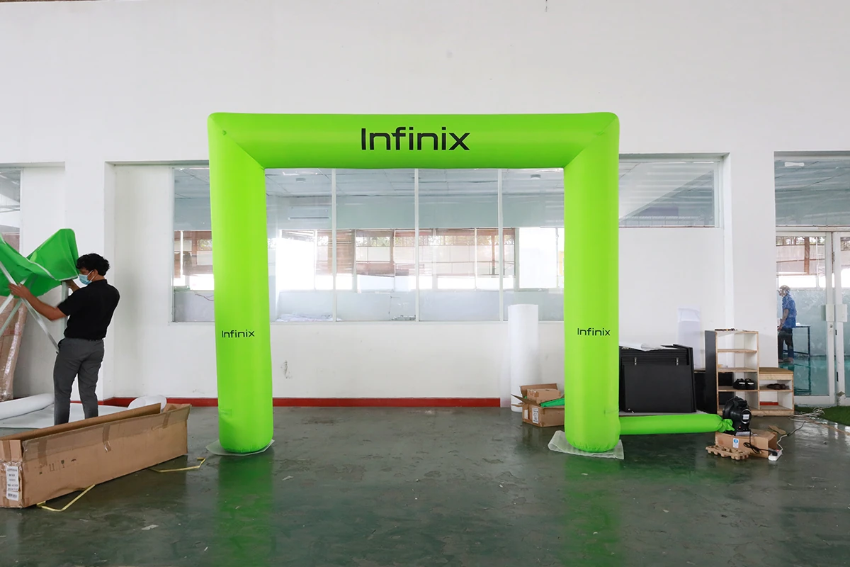 Pabrik produksi dan jual alat promosi outdoor posm, balon gate, serta tenda event promosi jualan custom daerah Tangerang Ceres Display Art Indonesia