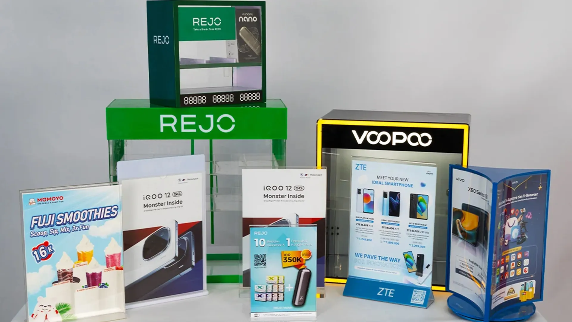 pabrik vendor dan supplier jasa pembuatan display akrilik produk brosur promosi meja produksi custom Ceres Display Art Indonesia